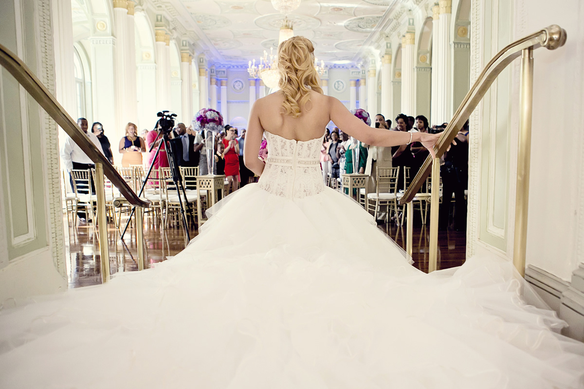 A bride makes an entrance at The Biltmore Ballrooms.